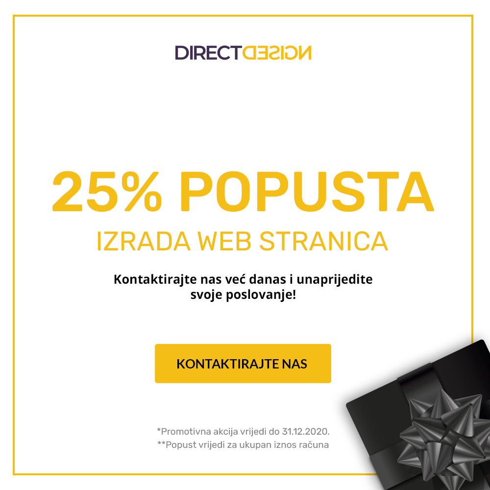 25% popusta na izradu web stranica