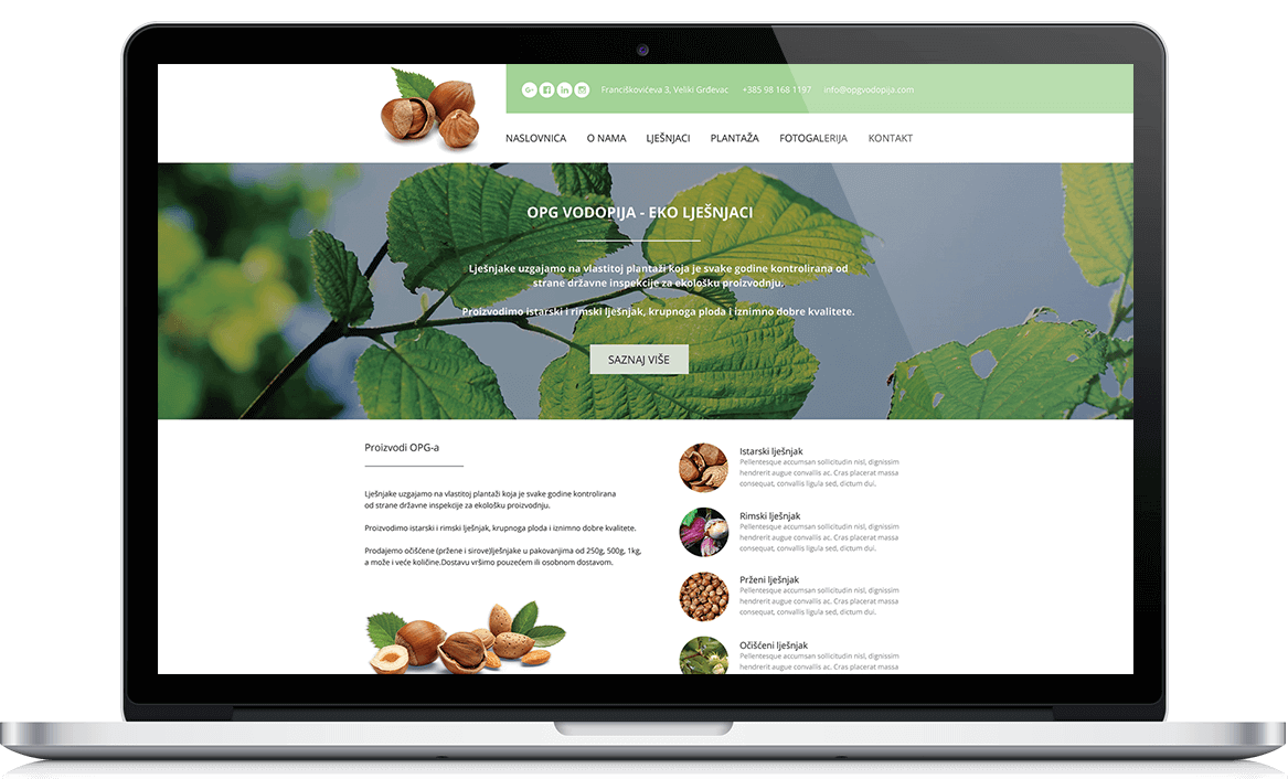OPG Vodopija web design OPG Vodopija web design